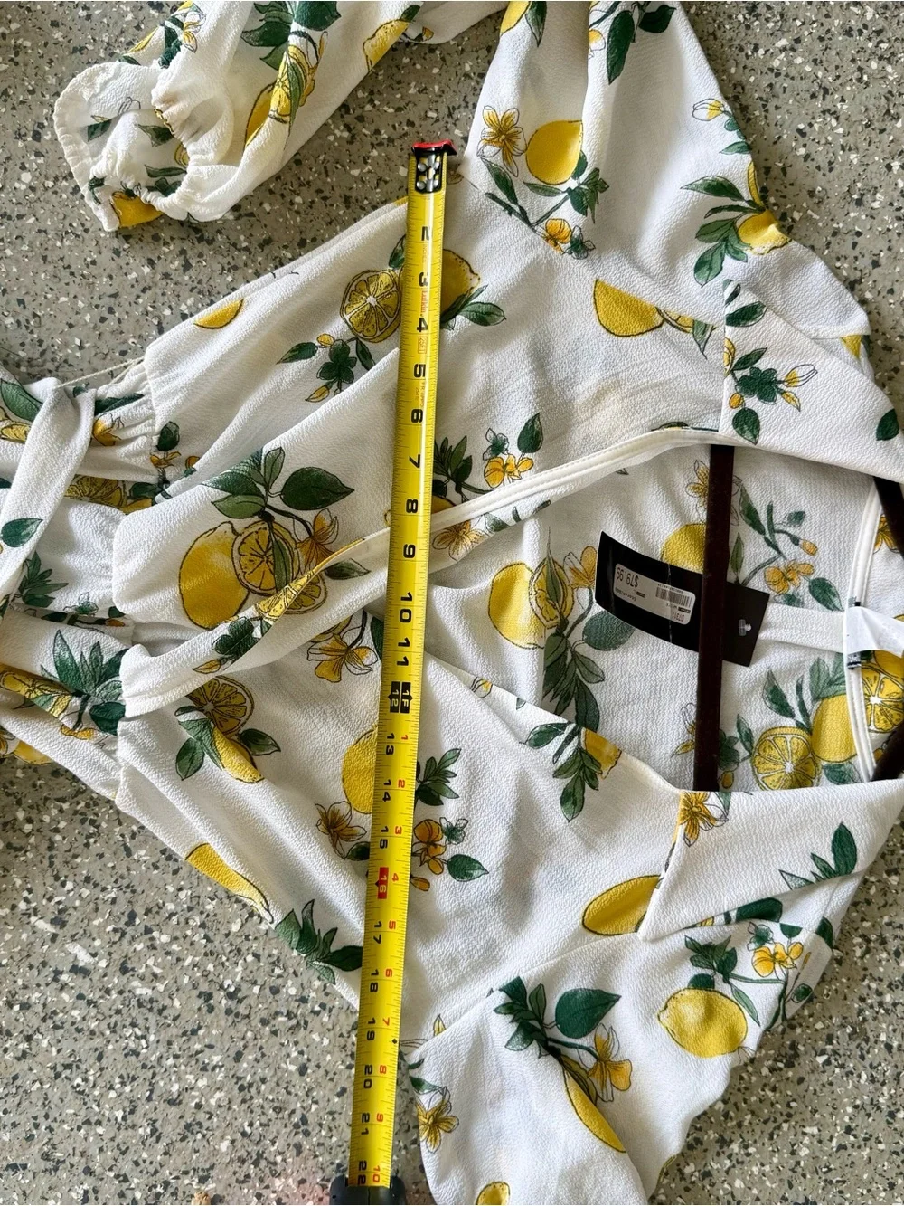 Lemon Print Faux Wrap Maxi Dress - Picture 12 of 13